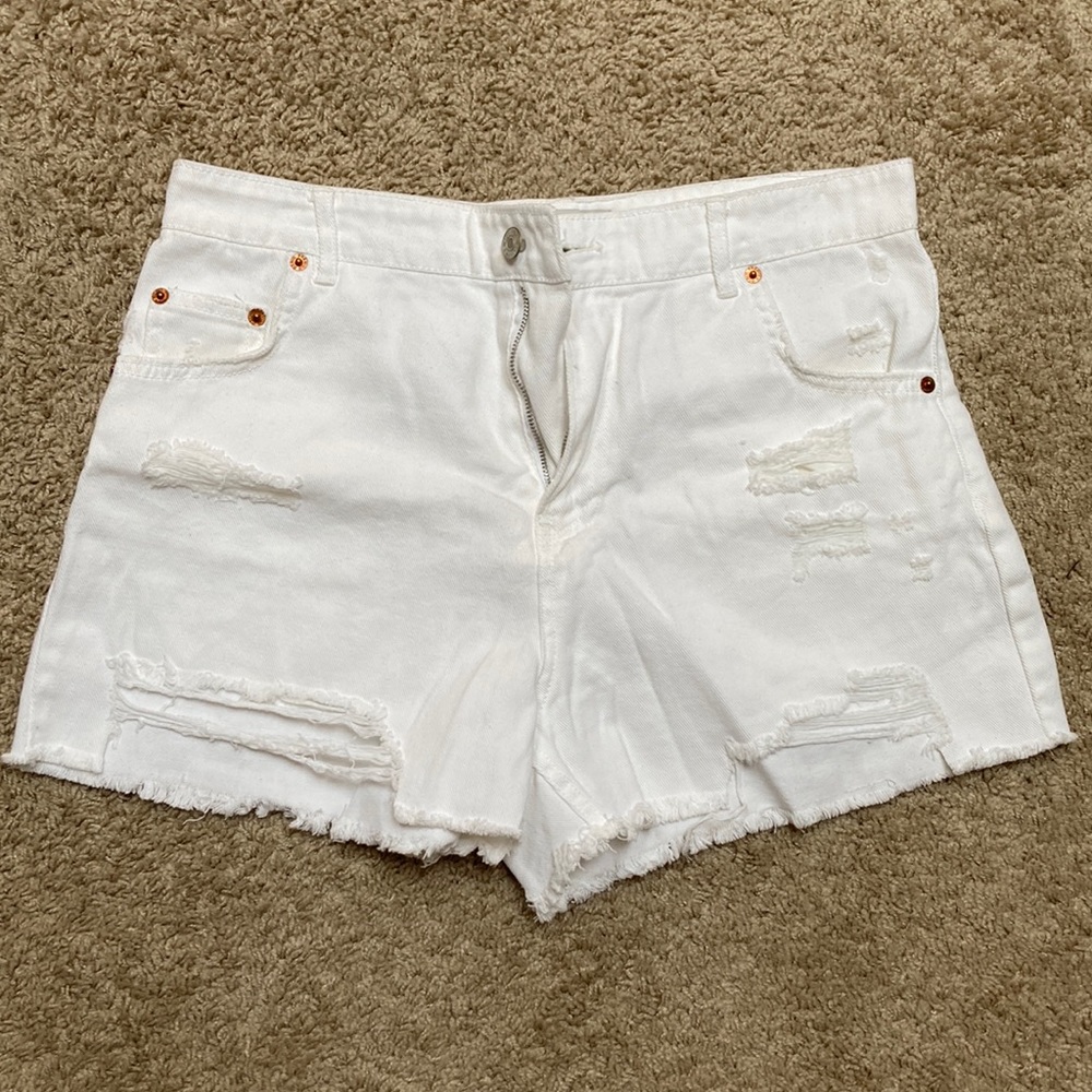 White Denim Shorts